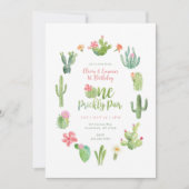 Een stekelige paar twin 1e verjaardag uitnodiging (Voorkant)