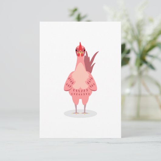 Een stekelkip bedankkaart (Staand voorkant)