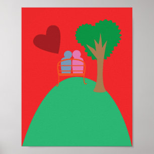 Een stel dat uitgaat poster