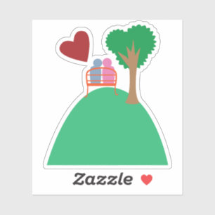 Een stel dat uitgaat sticker