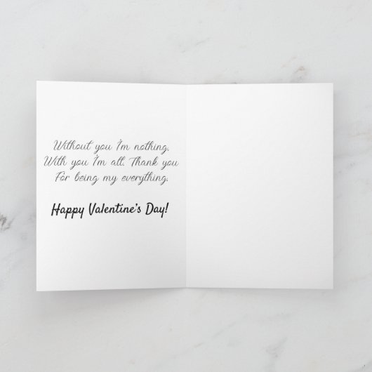 Een stel met een heteluchtballon valentijn bedankkaart (Binnen)