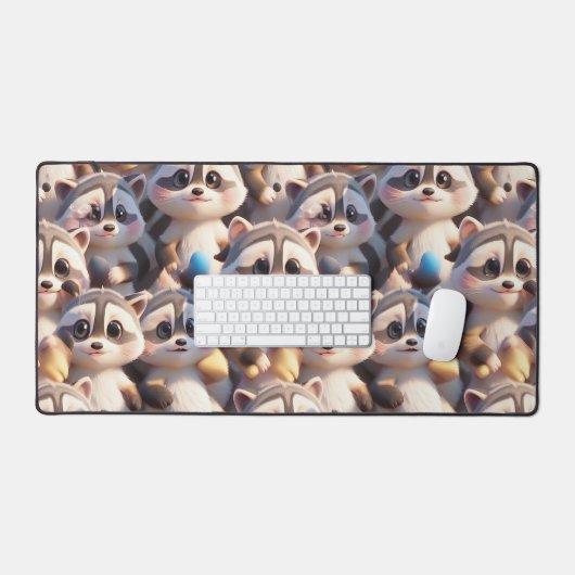 Een stel wasberen bureaumat (Keyboard & Muis)