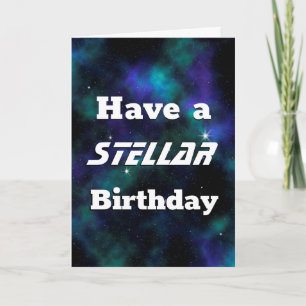 Een Stellar Birthday Blue Galaxy Kaart