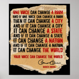 ÉÉN STEM-BARACK OBAMA -PST25x30 Poster