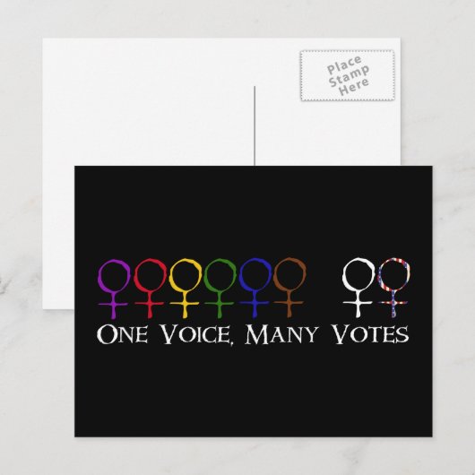 Eén stem, veel stemmen briefkaart (Voorkant / Achterkant)