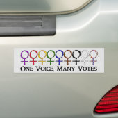 Eén stem, veel stemmen bumpersticker (Op auto)