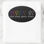 Eén stem, veel stemmen ovale sticker (Tas)