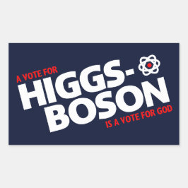 Een stem voor Higgs-Boson is een stem voor God! Rechthoekige Sticker