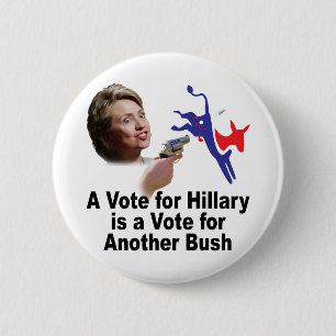 Een stemming voor Hillary is een stem voor de Butt Ronde Button 5,7 Cm