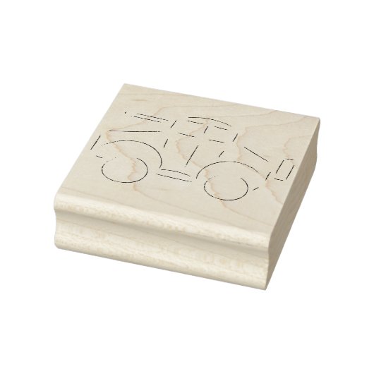 Een stempel van een geschetste pantserwagen. (Stempel)