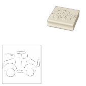 Een stempel van een geschetste pantserwagen. (Gestempeld)