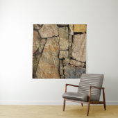 Een stenen muur gemaakt van cobblestenen achtergro wandkleed (In Situ (horizontaal))