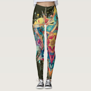 Een ster + Abstracte Kunst Paar Aangepaste Moderne Leggings