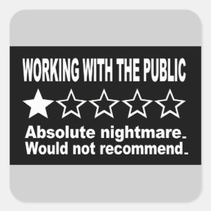 Eén ster beoordeling 2 vierkante sticker