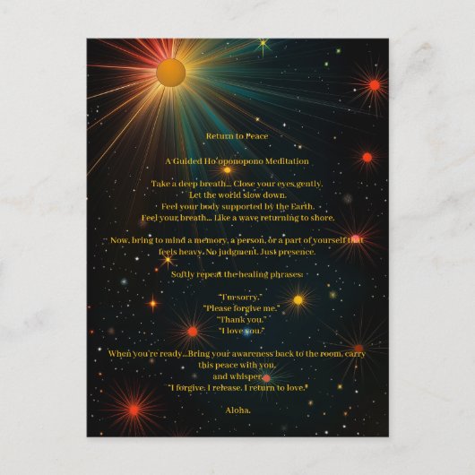 Een Ster Geleidde ´ Terugkeer naar Vrede ´ Meditat Briefkaart (Voorkant)