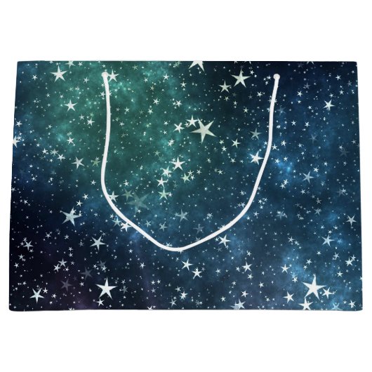 Een ster gevulde nacht groot cadeauzakje (Voorkant)
