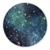 Een ster gevulde nacht keramische knop (Voorkant)