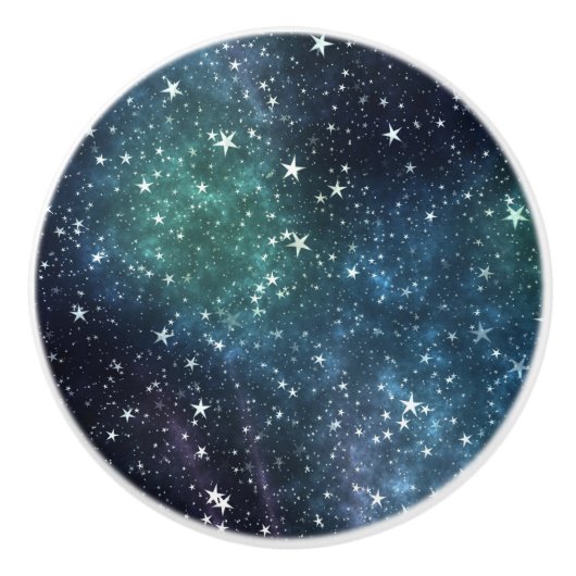 Een ster gevulde nacht keramische knop (Voorkant)