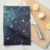 Een ster gevulde nacht theedoek (Quarter Fold)