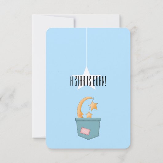 Een ster is de Uitnodiging van het Baby shower Geb (Achterkant)