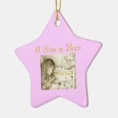 Een ster is een roze Star-keramisch versieringsmer Keramisch Ornament (Links)