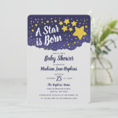 Een ster is geboren Baby shower Kaart (Staand voorkant)