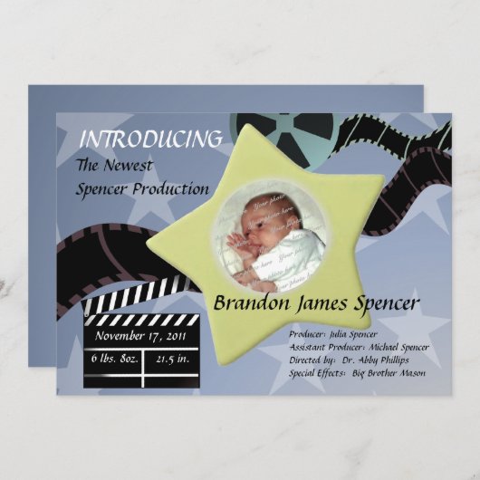 Een ster is geboren / Blauw Aankondiging (Voorkant / Achterkant)