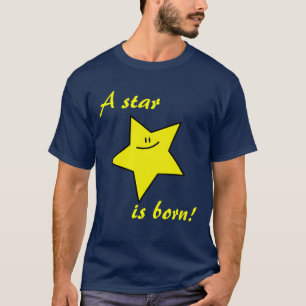 Een ster is geboren donker t-shirt (aanpasbaar)