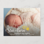Een ster is geboren Foto Aankondiging Briefkaart (Voorkant)