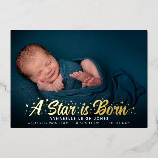 Een ster is geboren Foto Aankondiging Kaart (Voorkant)