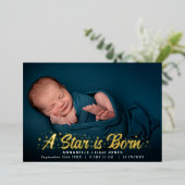 Een ster is geboren Foto Aankondiging Kaart (Staand Voorkant)