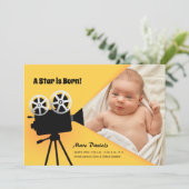 Een ster is geboren Foto Geboorteaankondiging Aankondiging (Staand voorkant)