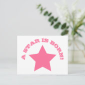 Een ster is geboren - Fun Quote Pink Star Briefkaart (Staand voorkant)