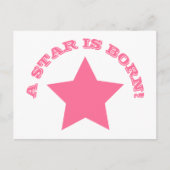 Een ster is geboren - Fun Quote Pink Star Briefkaart (Voorkant)