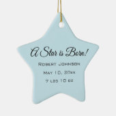 Een ster is geboren! Gepersonaliseerd foto/naamSta Keramisch Ornament (Rechts)