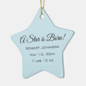Een ster is geboren! Gepersonaliseerd foto/naamSta Keramisch Ornament (Links)