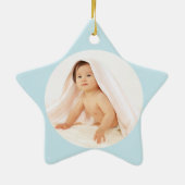 Een ster is geboren! Gepersonaliseerd foto/naamSta Keramisch Ornament (Achterkant)