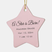 Een ster is geboren! Gepersonaliseerd foto/naamSta Keramisch Ornament (Links)