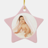 Een ster is geboren! Gepersonaliseerd foto/naamSta Keramisch Ornament (Achterkant)