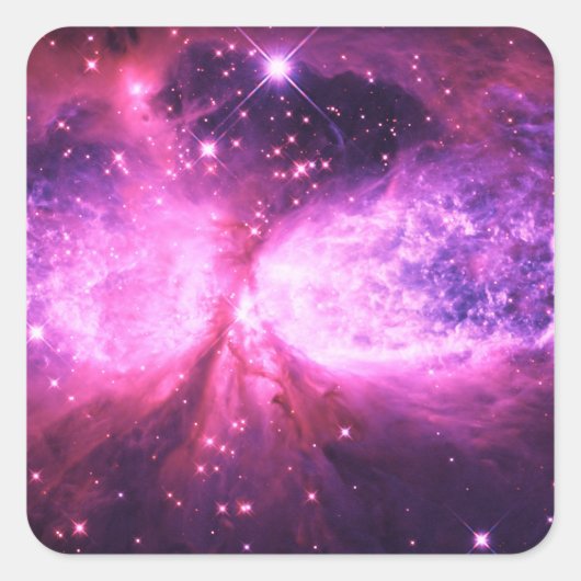 Een ster is geboren roze Paarse Vierkante Sticker (Voorkant)