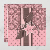 Een ster is geboren uit Girl Invitation Square Kaart (Voorkant / Achterkant)