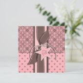 Een ster is geboren uit Girl Invitation Square Kaart (Staand voorkant)