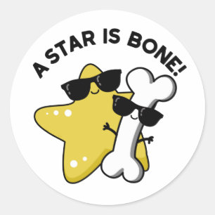 Een ster is 'n grappige filmtitel. ronde sticker