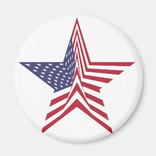Een ster met een Amerikaans vlagpatroon Magneet