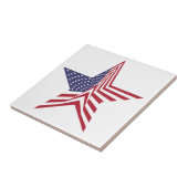 Een ster met een Amerikaans vlagpatroon Tegeltje (Zijkant)