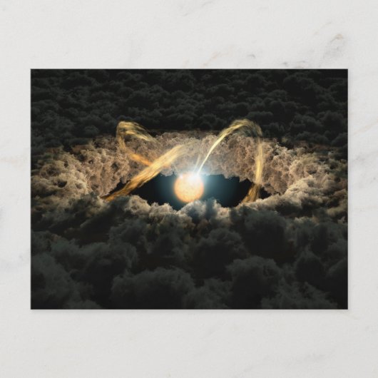 Een ster omgeven door een protoplanetaire schijf briefkaart (Voorkant)