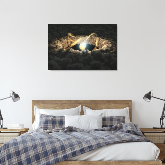 Een ster omgeven door een protoplanetaire schijf canvas afdruk (Insitu (Slaapkamer))