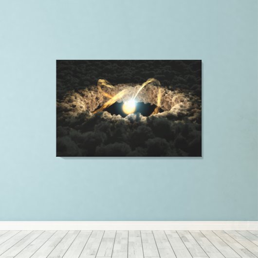 Een ster omgeven door een protoplanetaire schijf canvas afdruk (Insitu (Houten vloer))