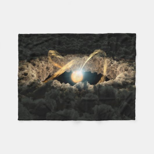 Een ster omgeven door een protoplanetaire schijf fleece deken (Voorkant (Horizontaal))