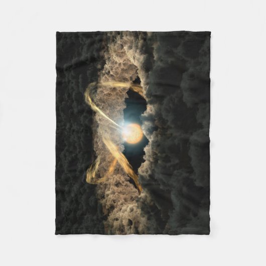 Een ster omgeven door een protoplanetaire schijf fleece deken (Voorkant)
